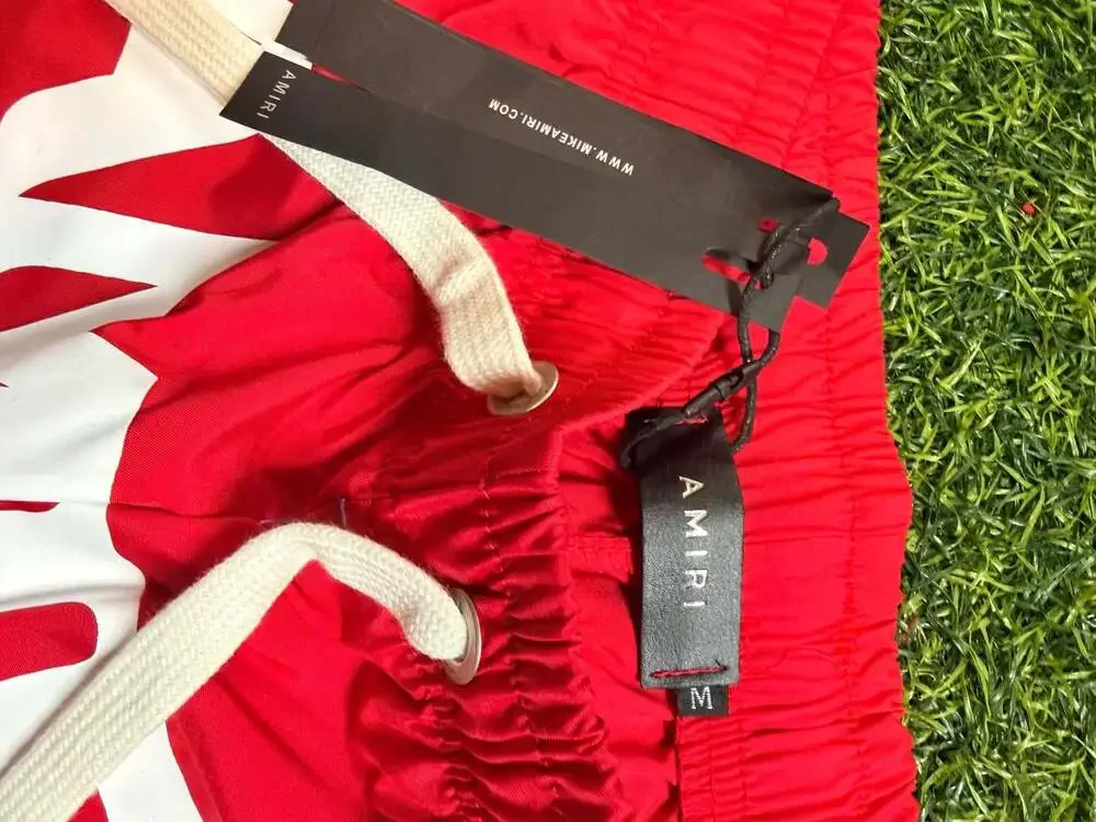 AMIRI Arts District Football Club Shorts in Red (Size Medium)